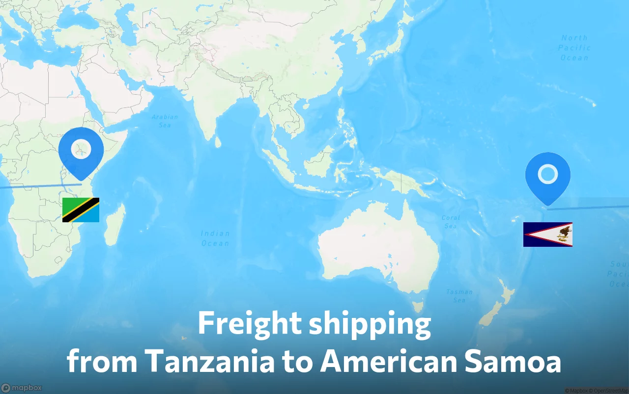 Shipping route from Tanzania to American Samoa
