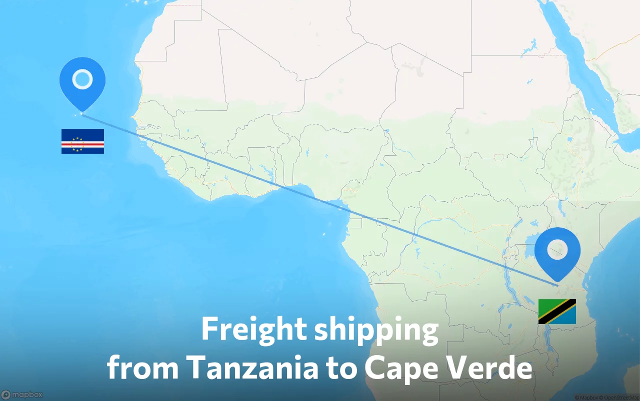 Shipping route from Tanzania to Cape Verde