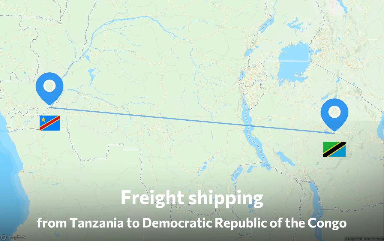 Shipping route from Tanzania to Democratic Republic of the Congo