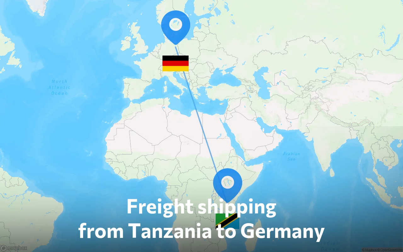Shipping route from Tanzania to Germany