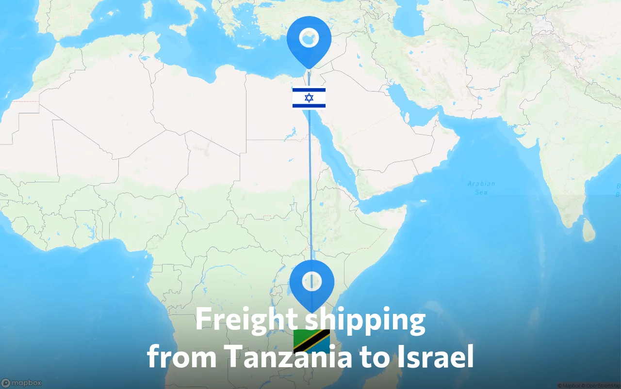 Shipping route from Tanzania to Israel