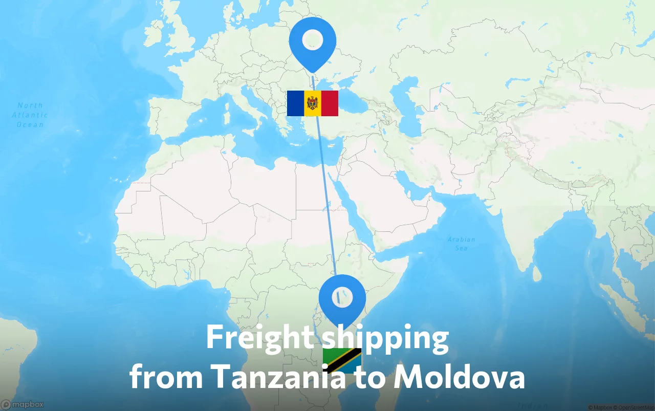 Shipping route from Tanzania to Moldova