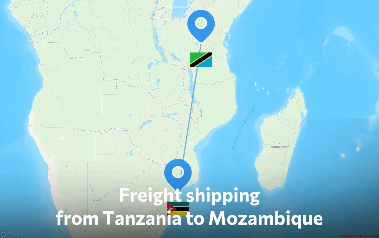 Shipping route from Tanzania to Mozambique