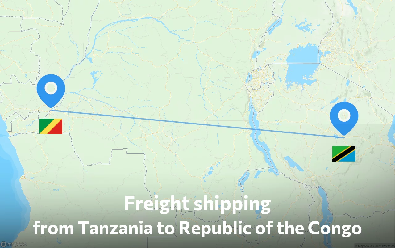 Shipping route from Tanzania to Republic of the Congo