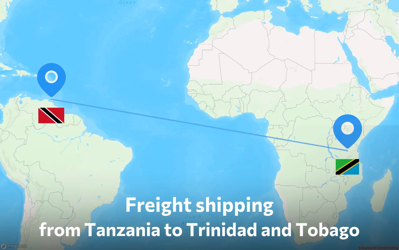 Shipping route from Tanzania to Trinidad and Tobago