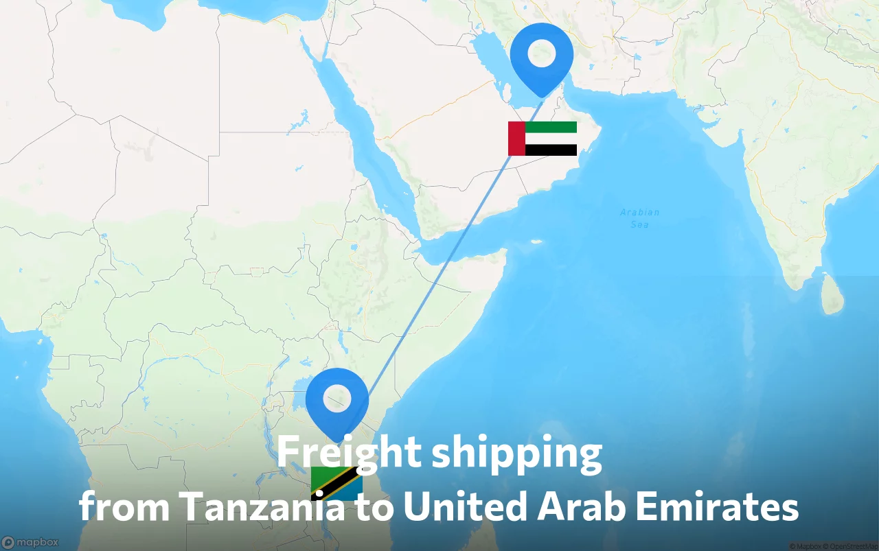 Shipping route from Tanzania to United Arab Emirates