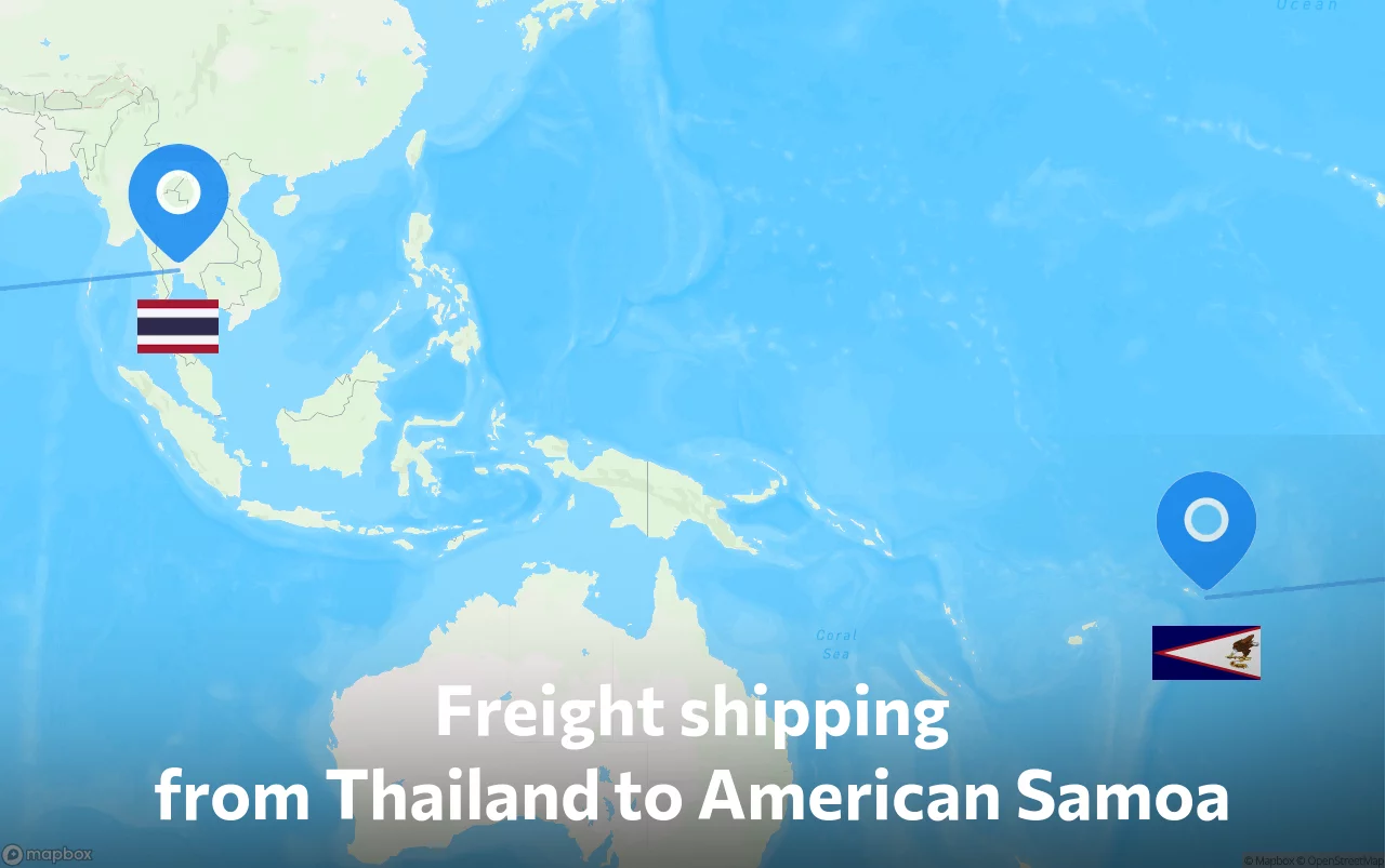 Shipping route from Thailand to American Samoa