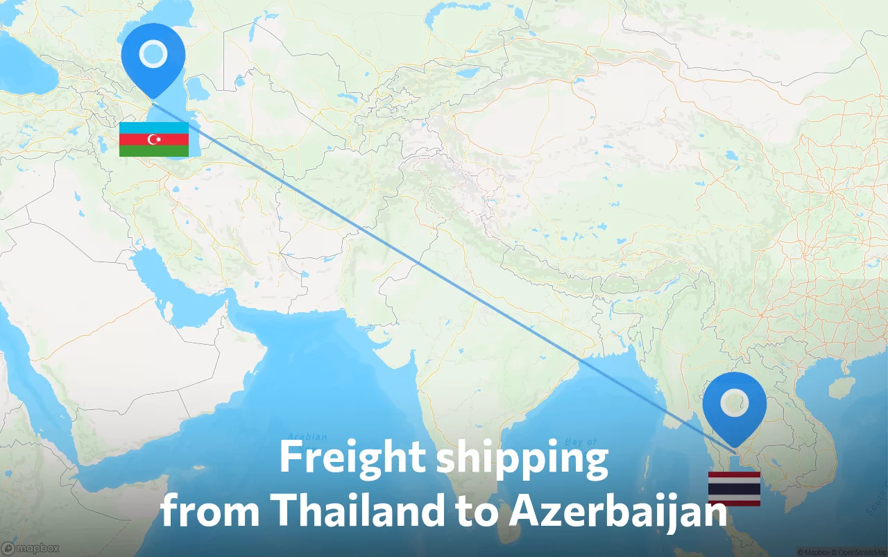 Shipping route from Thailand to Azerbaijan