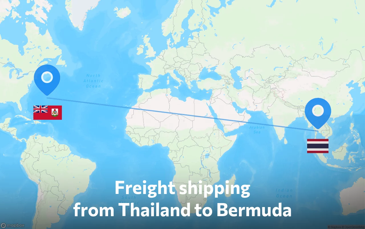 Shipping route from Thailand to Bermuda