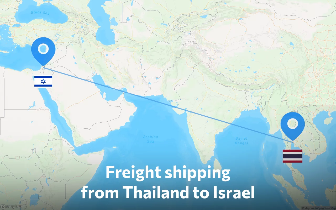 Shipping route from Thailand to Israel
