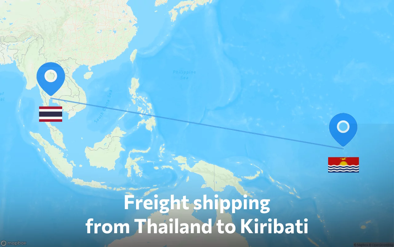 Shipping route from Thailand to Kiribati