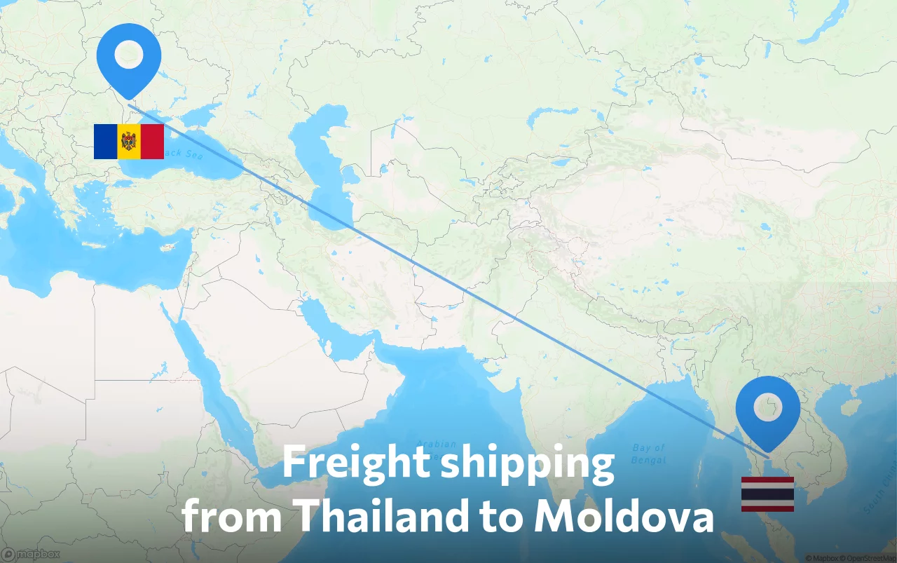 Shipping route from Thailand to Moldova