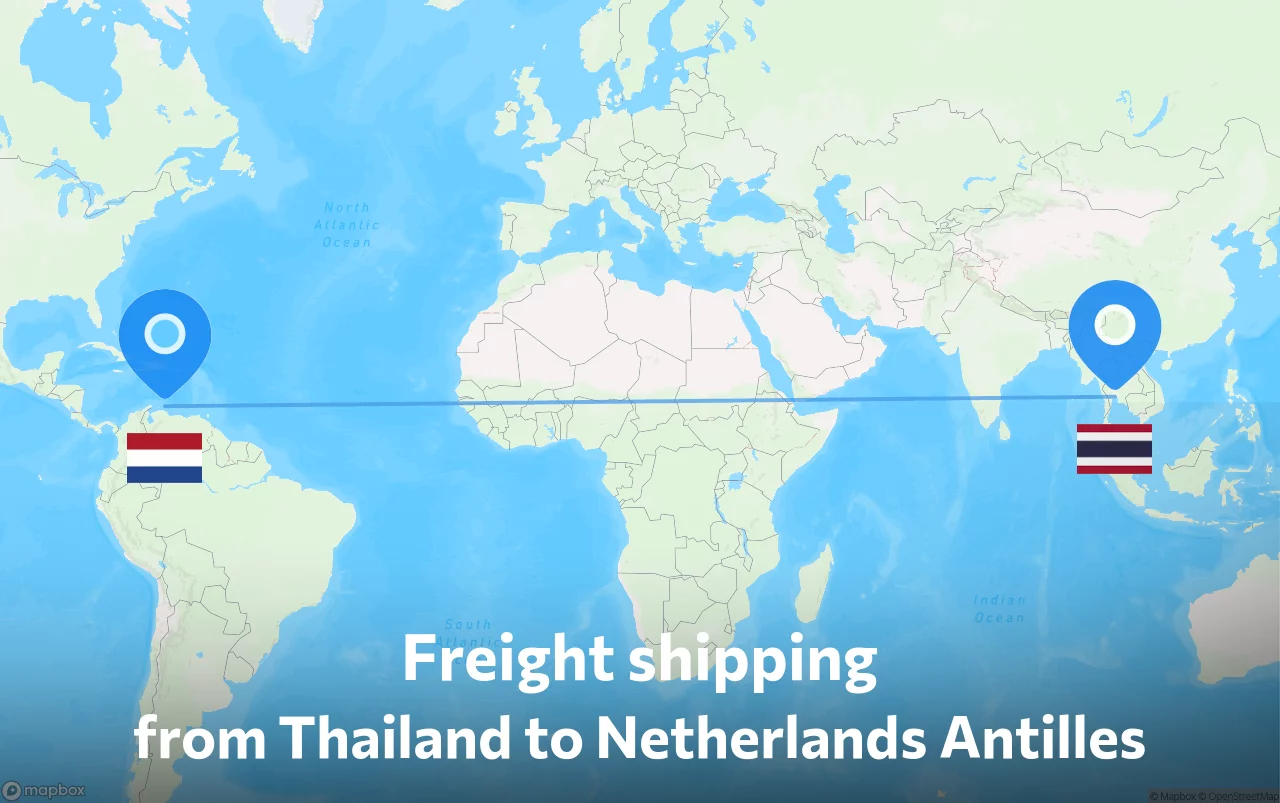 Shipping route from Thailand to Netherlands Antilles