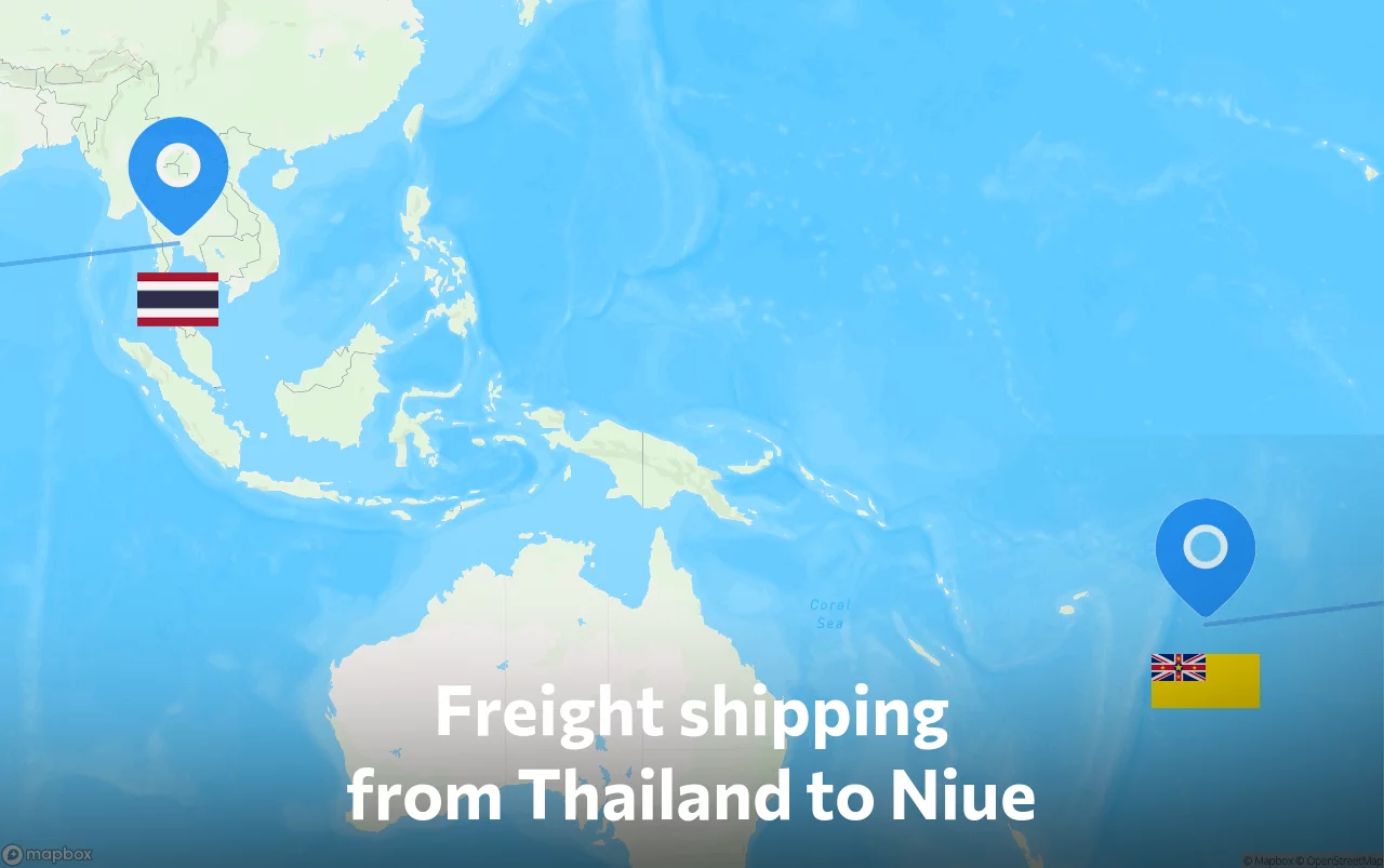 Shipping route from Thailand to Niue