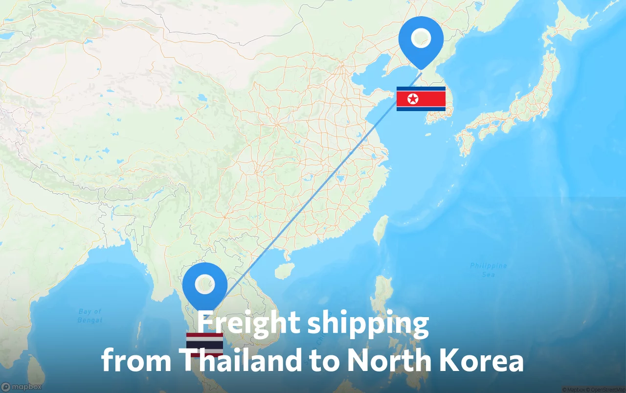 Shipping route from Thailand to North Korea