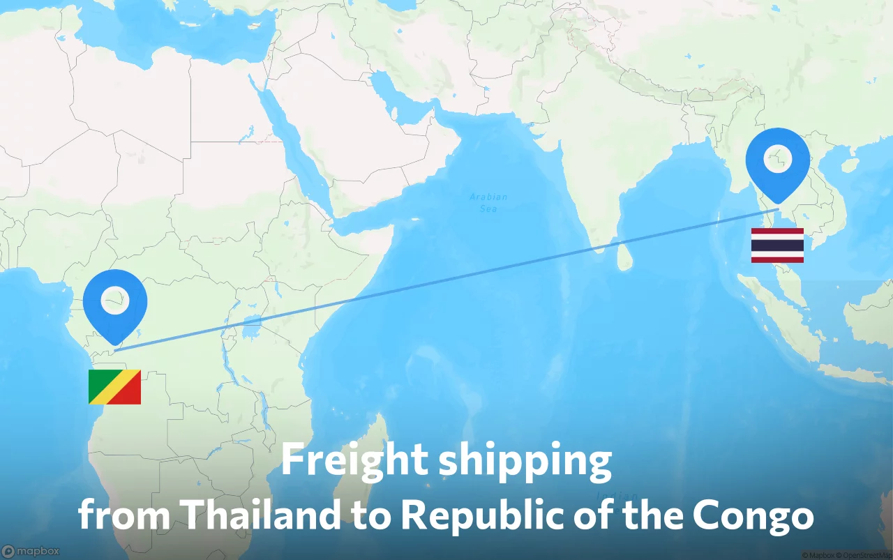 Shipping route from Thailand to Republic of the Congo