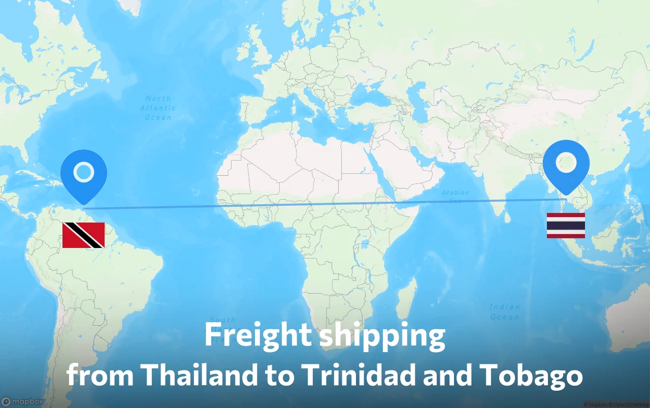 Shipping route from Thailand to Trinidad and Tobago