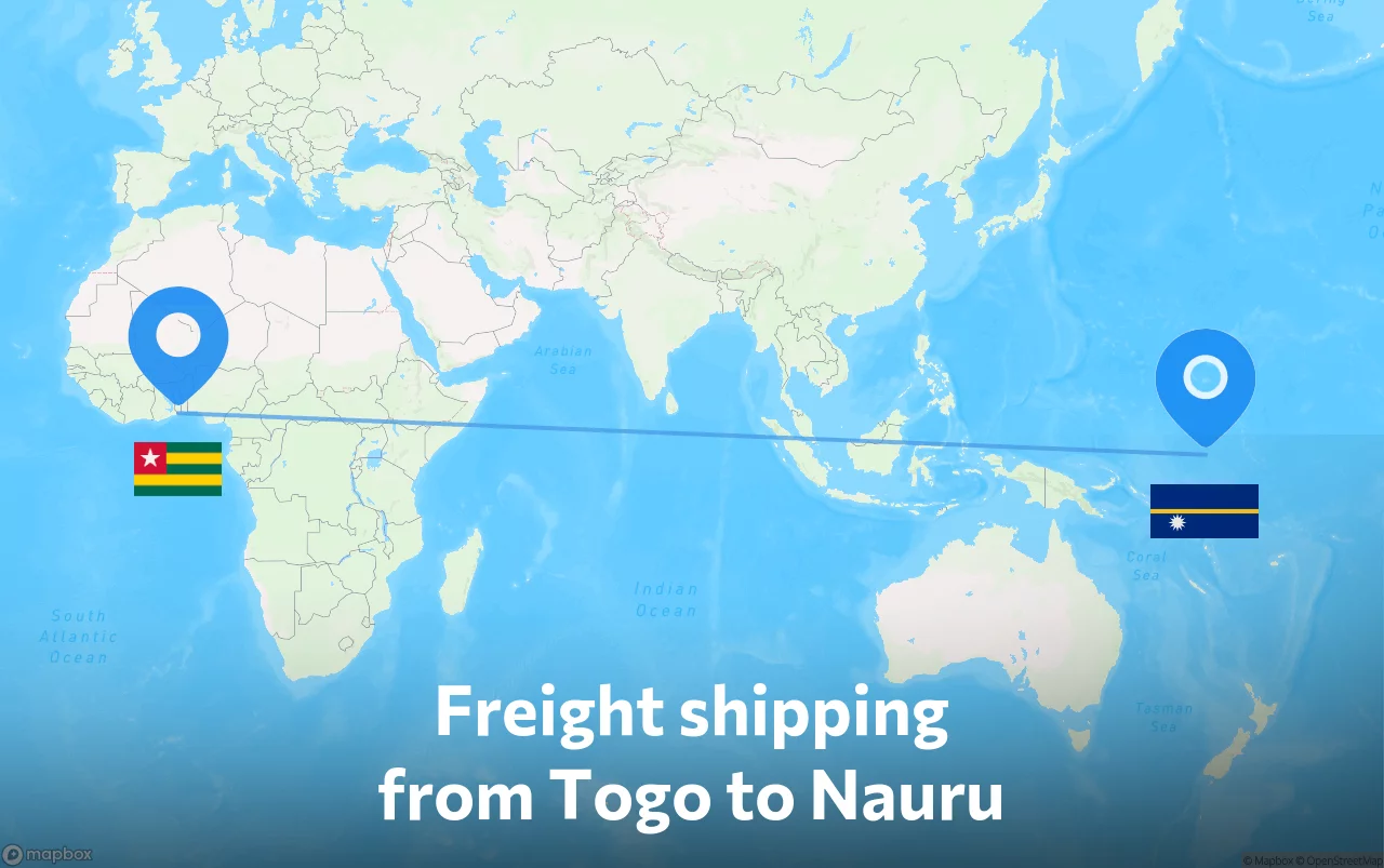 Shipping route from Togo to Nauru