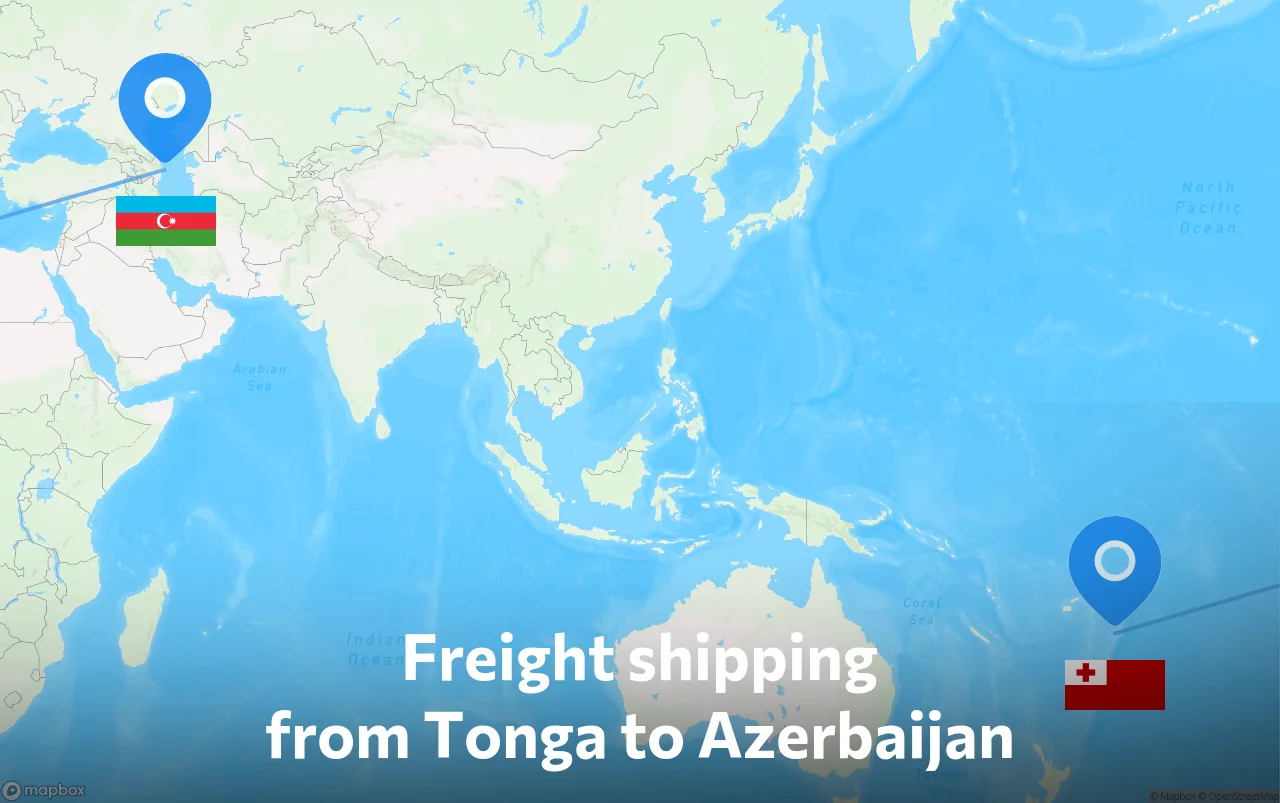 Shipping route from Tonga to Azerbaijan
