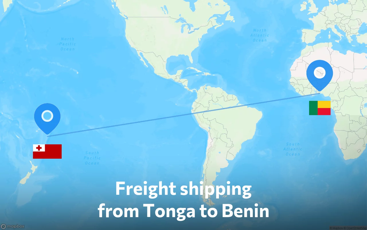 Shipping route from Tonga to Benin