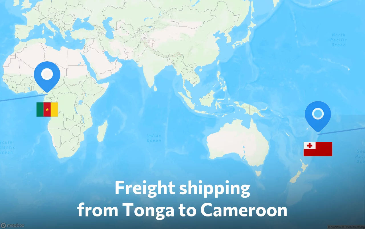 Shipping route from Tonga to Cameroon
