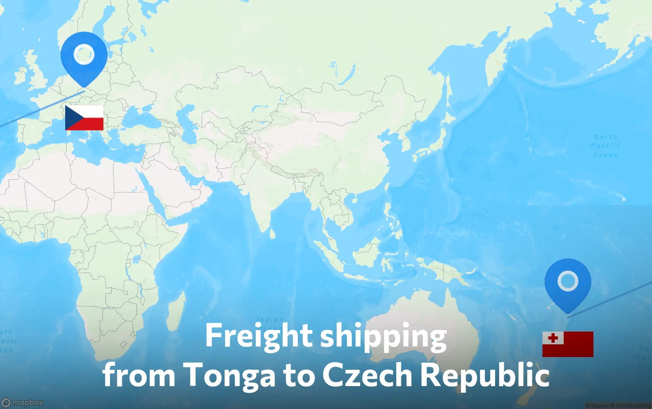 Shipping route from Tonga to Czech Republic