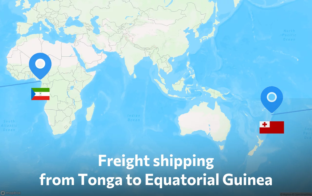 Shipping route from Tonga to Equatorial Guinea