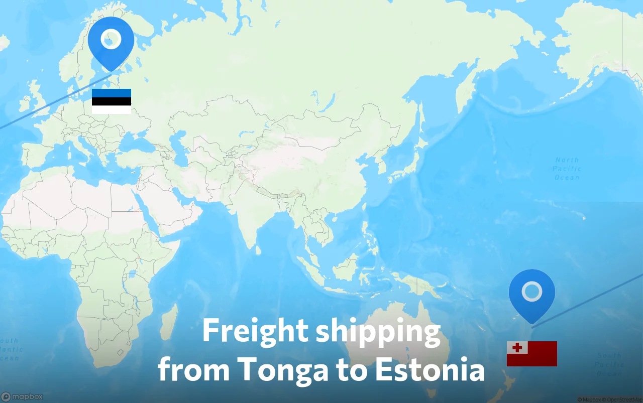 Shipping route from Tonga to Estonia