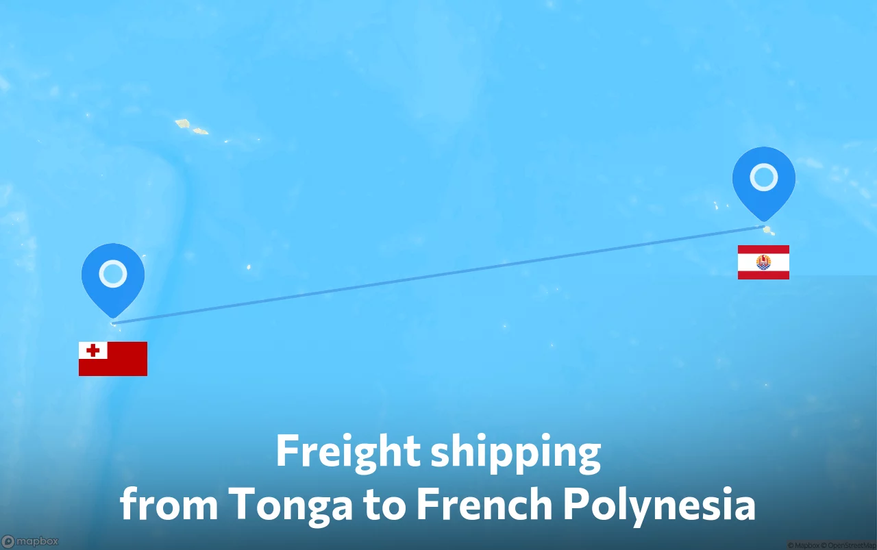 Shipping route from Tonga to French Polynesia