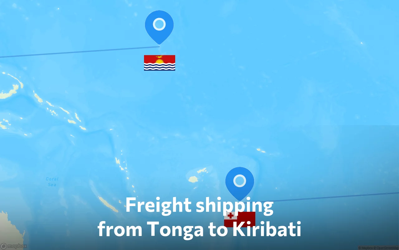Shipping route from Tonga to Kiribati