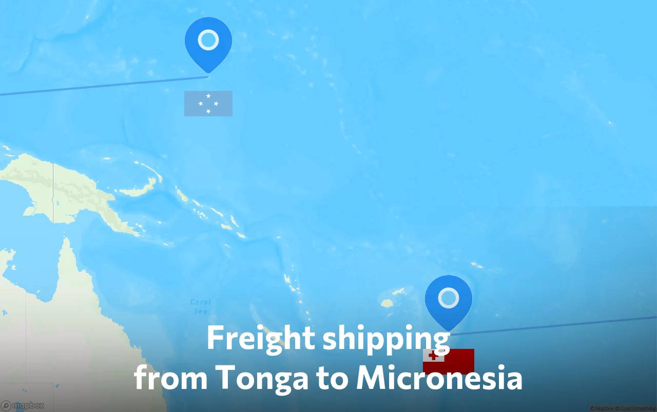 Shipping route from Tonga to Micronesia