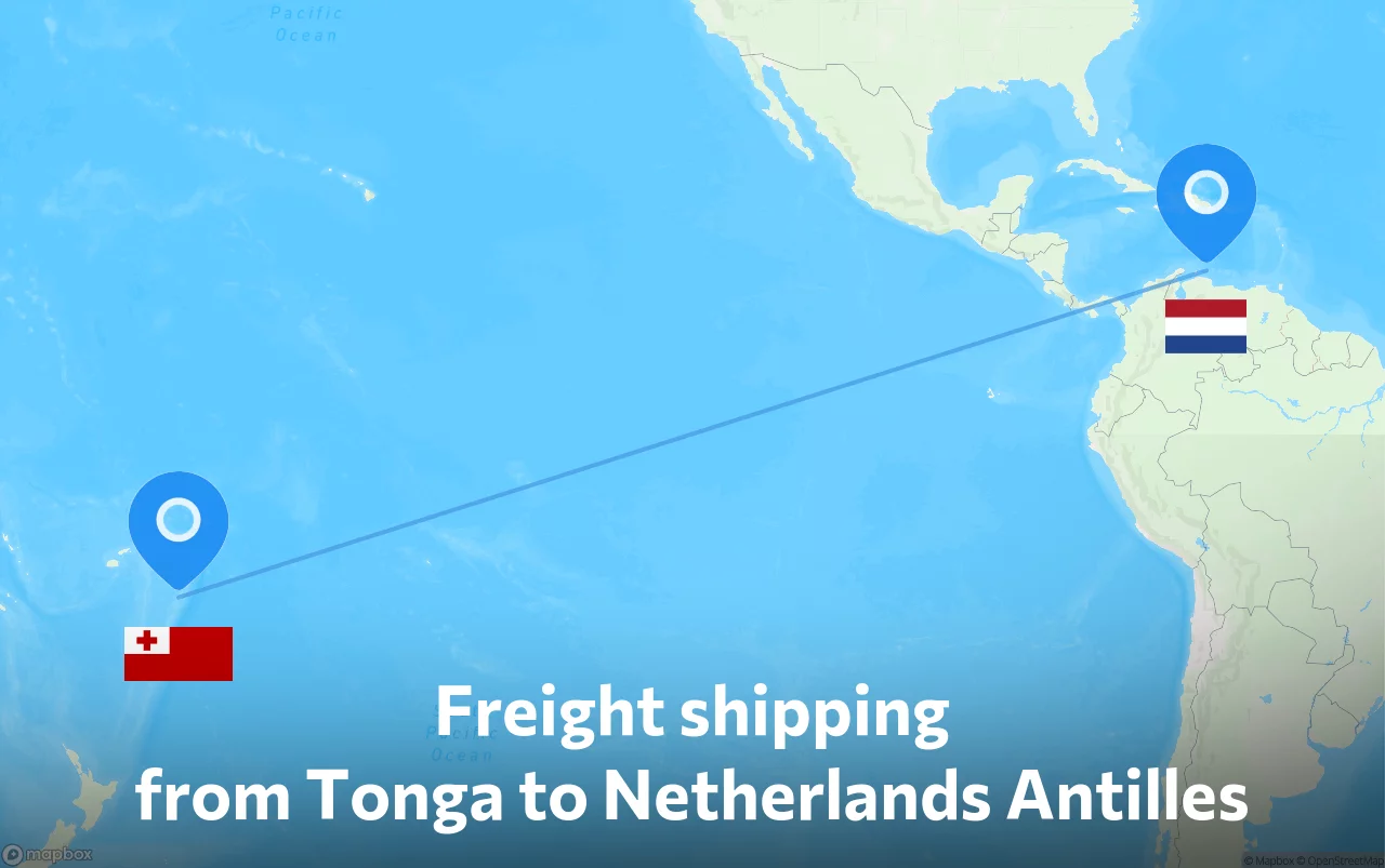 Shipping route from Tonga to Netherlands Antilles