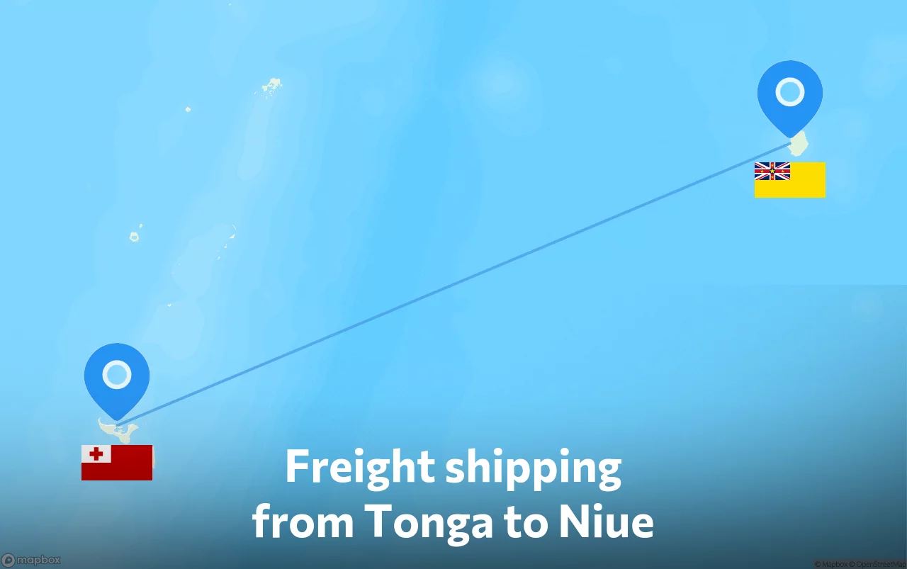 Shipping route from Tonga to Niue