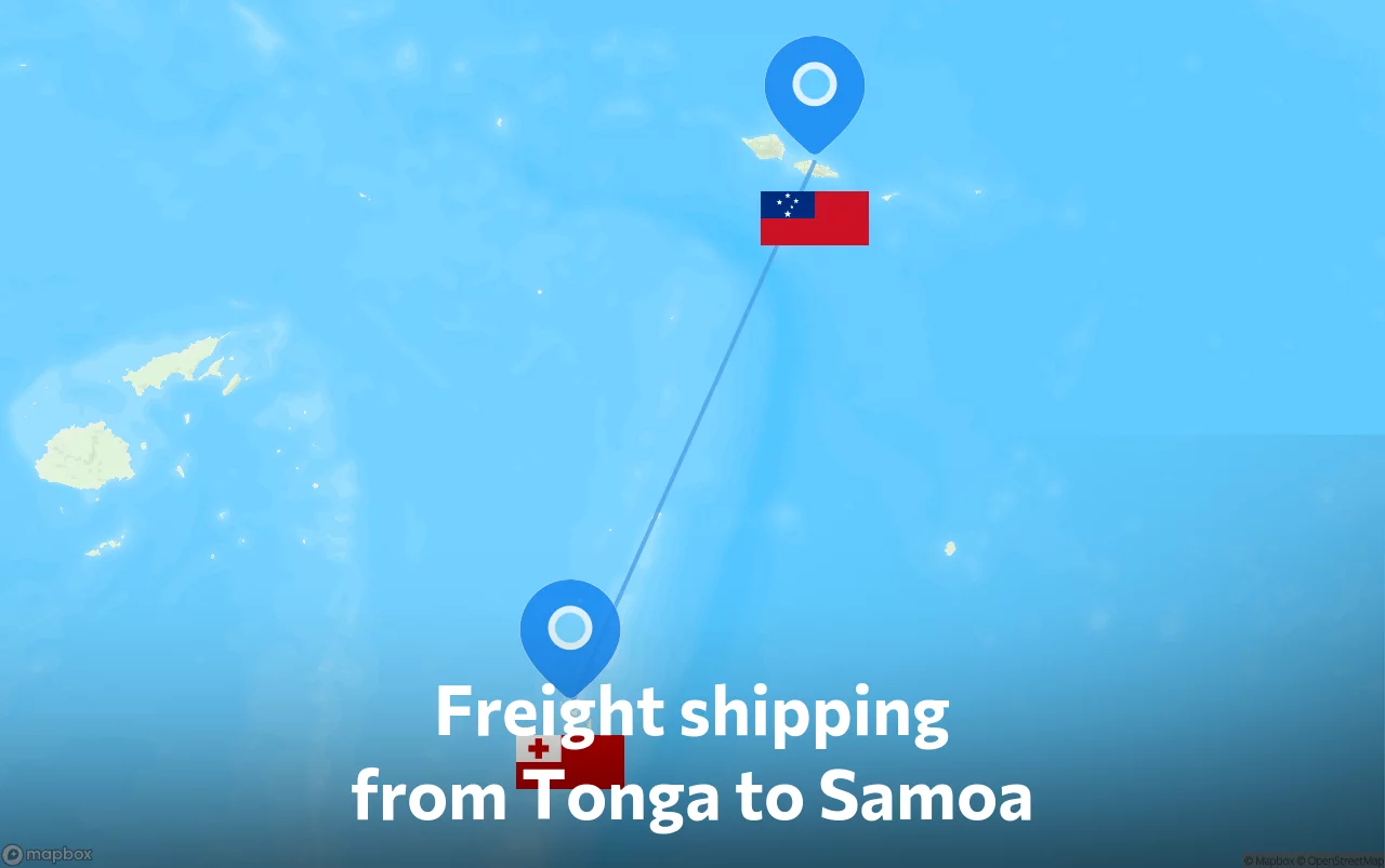 Shipping route from Tonga to Samoa