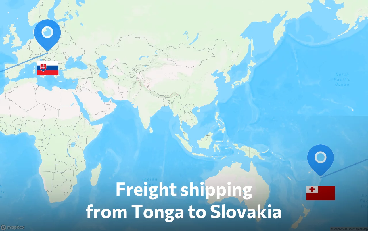 Shipping route from Tonga to Slovakia