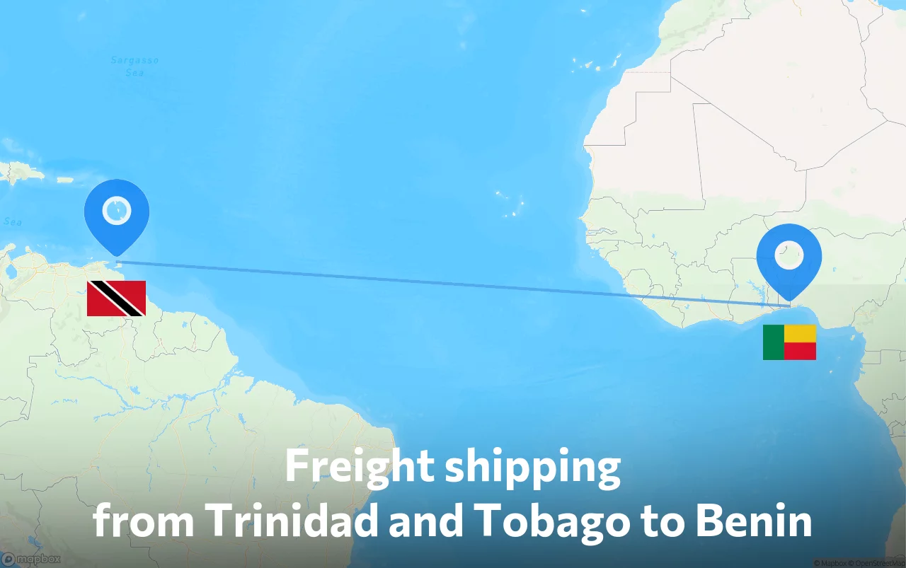 Shipping route from Trinidad and Tobago to Benin