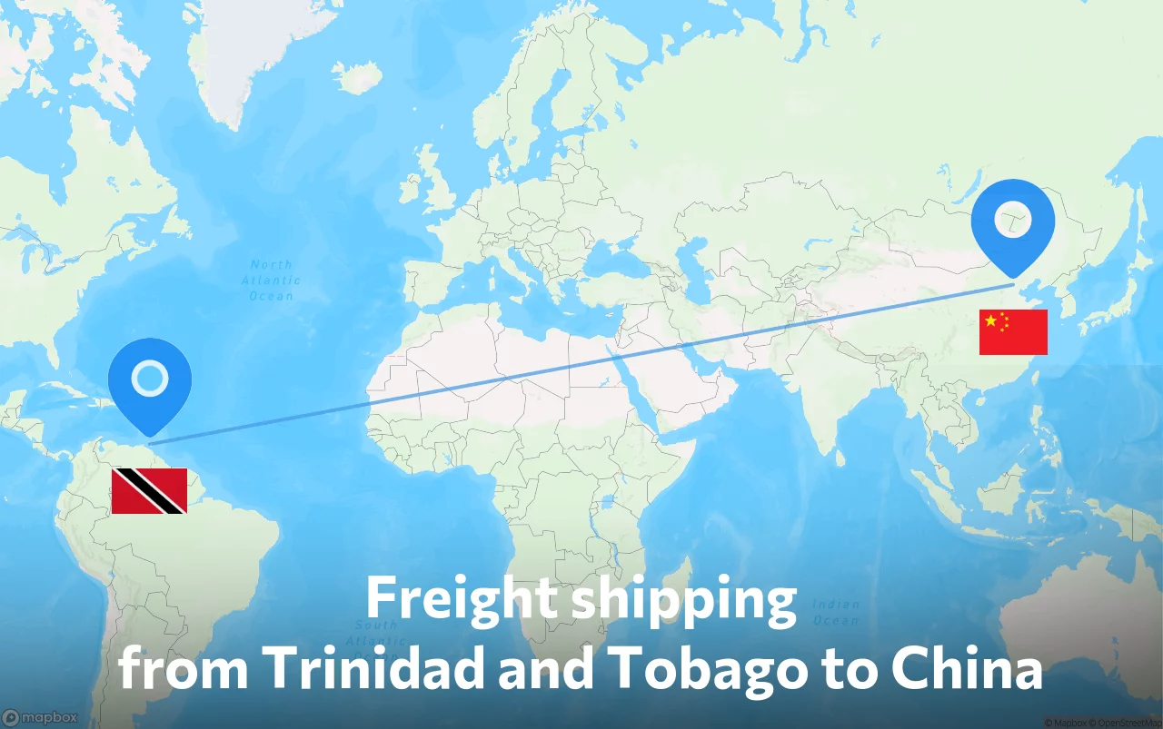 Shipping route from Trinidad and Tobago to China