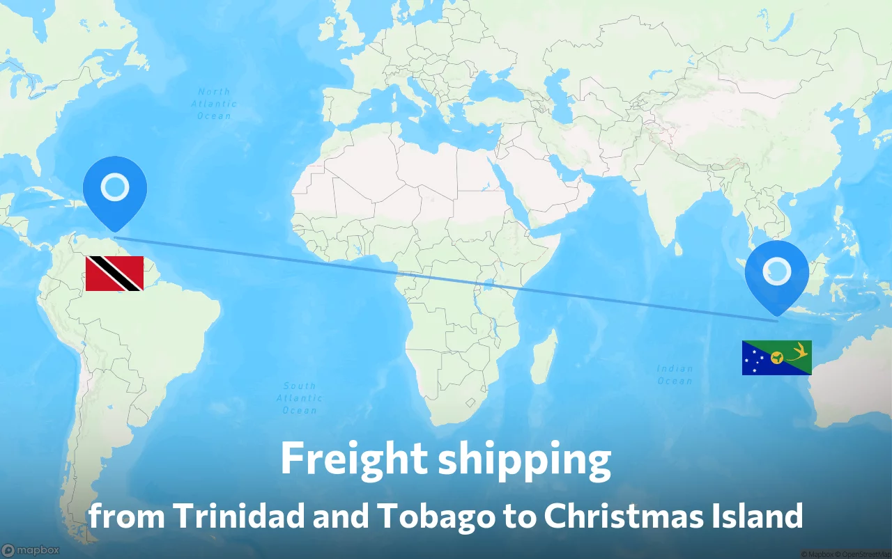 Shipping route from Trinidad and Tobago to Christmas Island