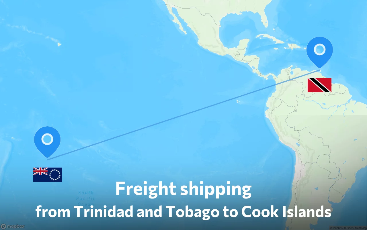Shipping route from Trinidad and Tobago to Cook Islands