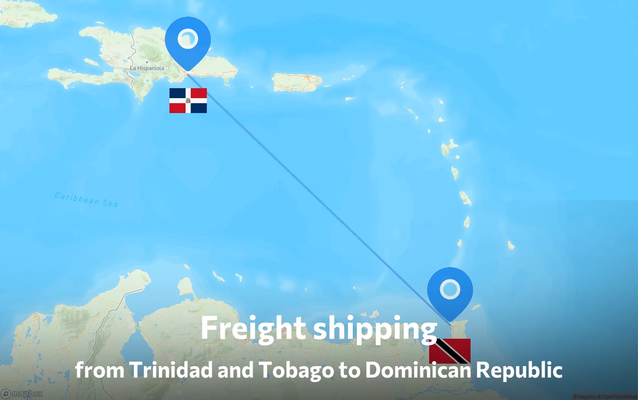 Shipping route from Trinidad and Tobago to Dominican Republic