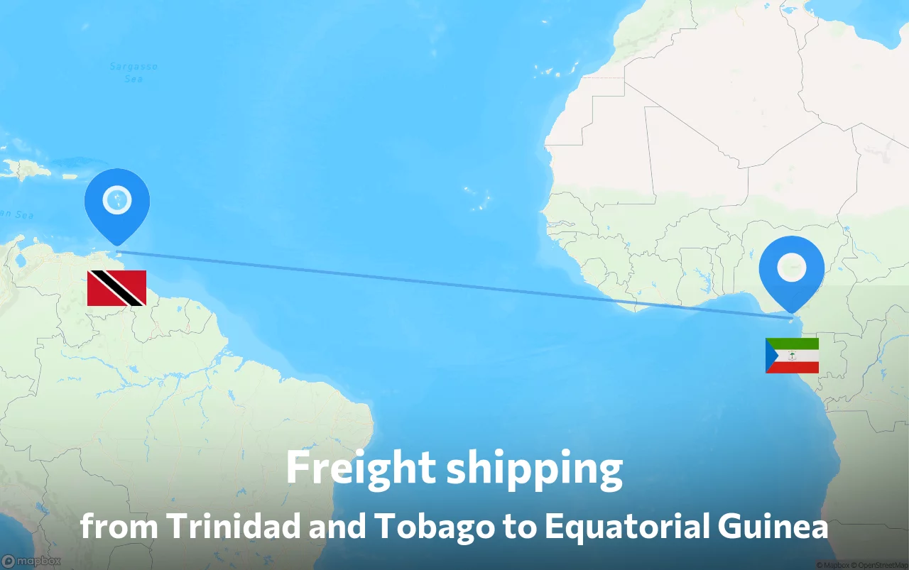 Shipping route from Trinidad and Tobago to Equatorial Guinea