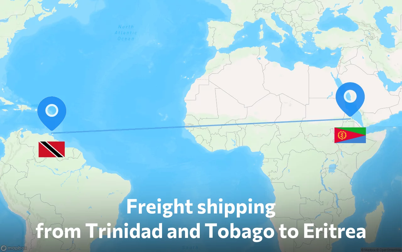 Shipping route from Trinidad and Tobago to Eritrea