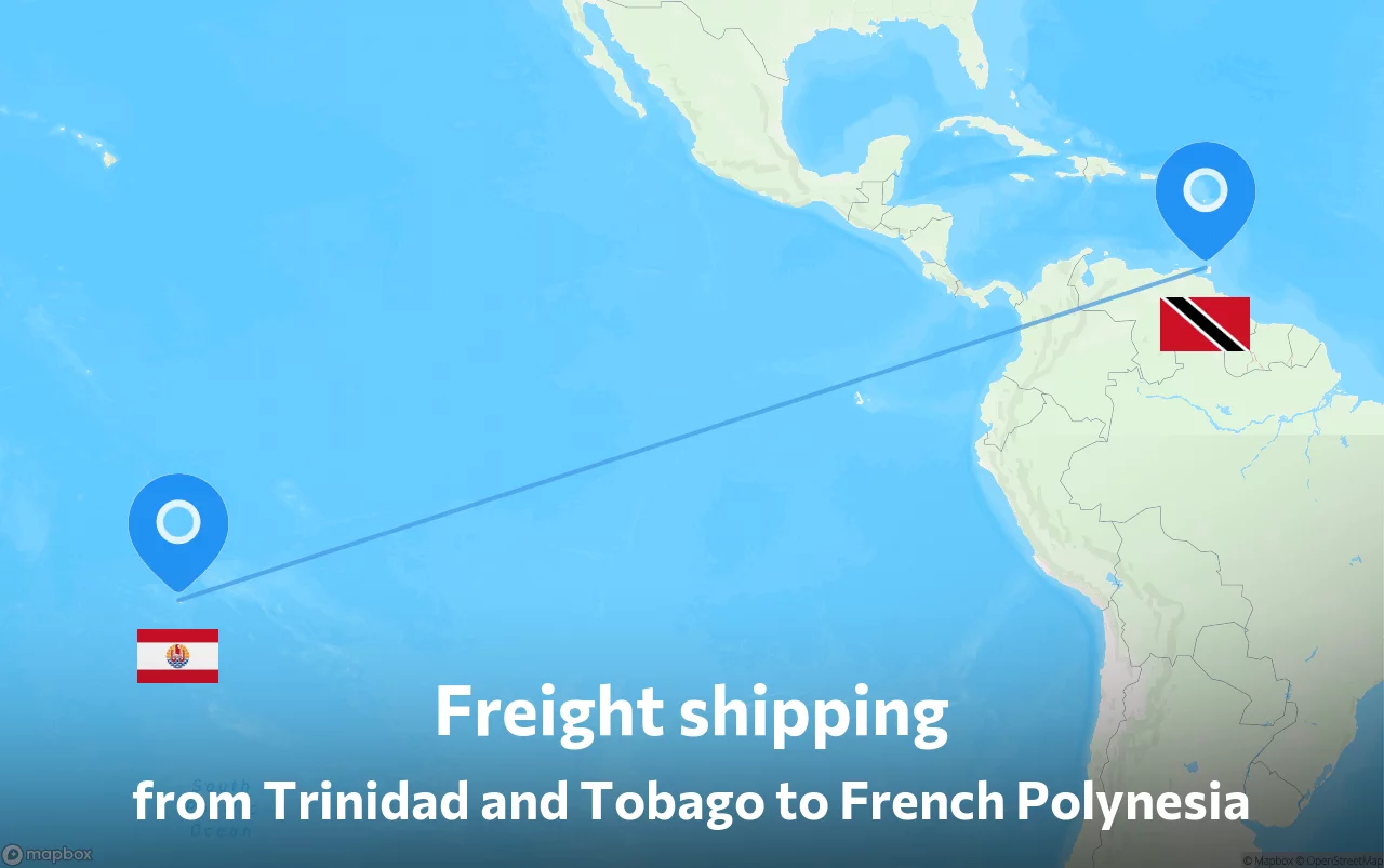 Shipping route from Trinidad and Tobago to French Polynesia