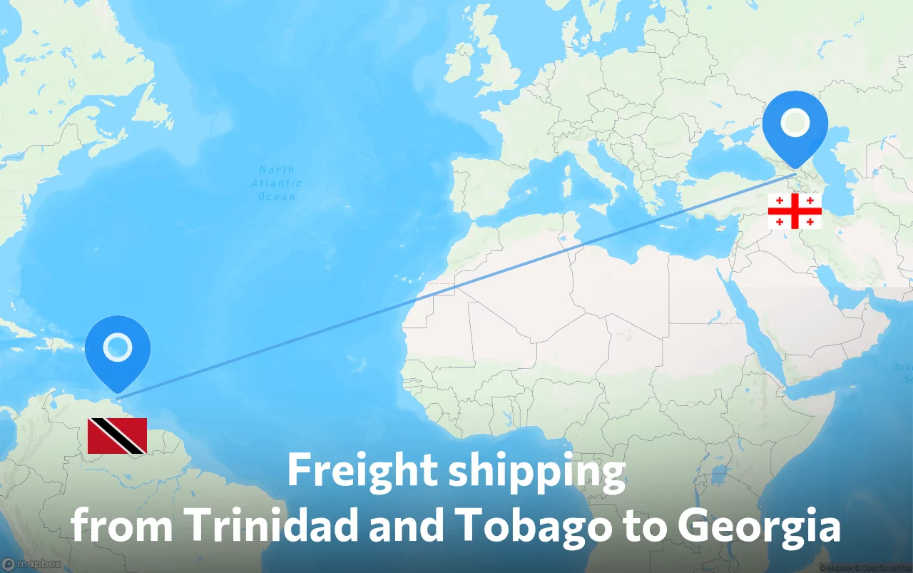 Shipping route from Trinidad and Tobago to Georgia