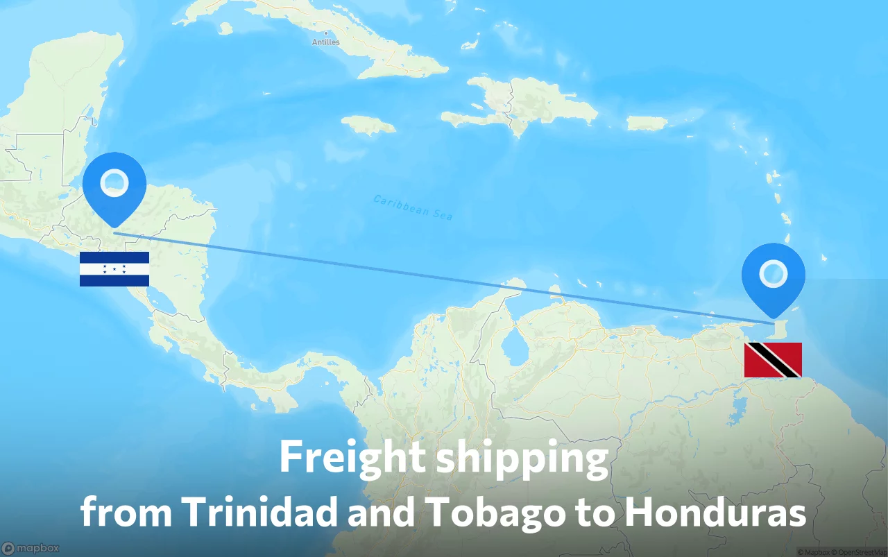 Shipping route from Trinidad and Tobago to Honduras