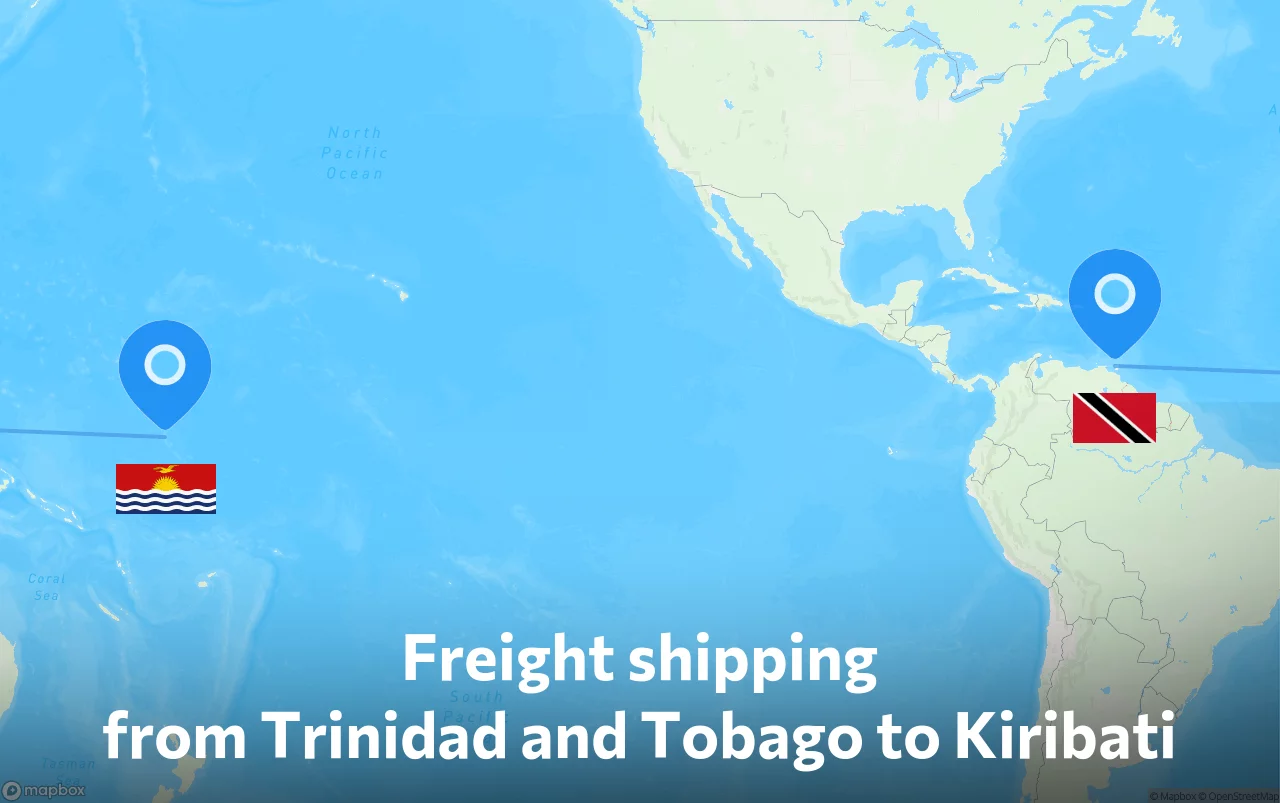 Shipping route from Trinidad and Tobago to Kiribati