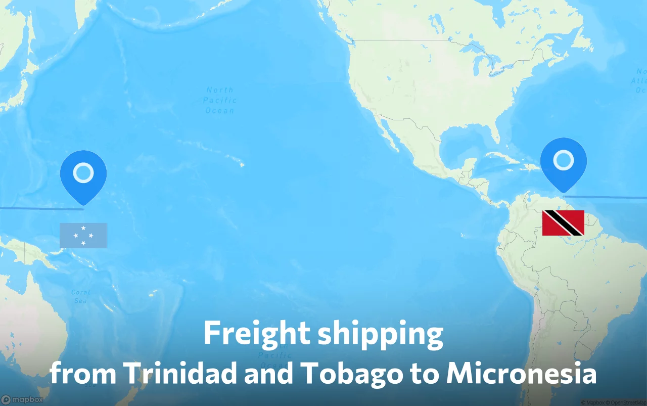 Shipping route from Trinidad and Tobago to Micronesia