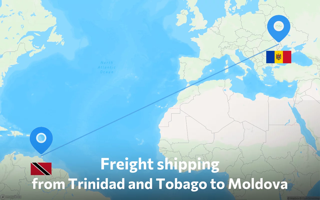 Shipping route from Trinidad and Tobago to Moldova