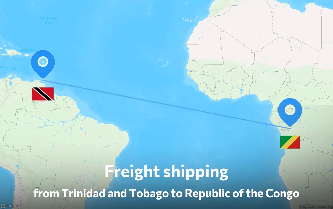 Shipping route from Trinidad and Tobago to Republic of the Congo