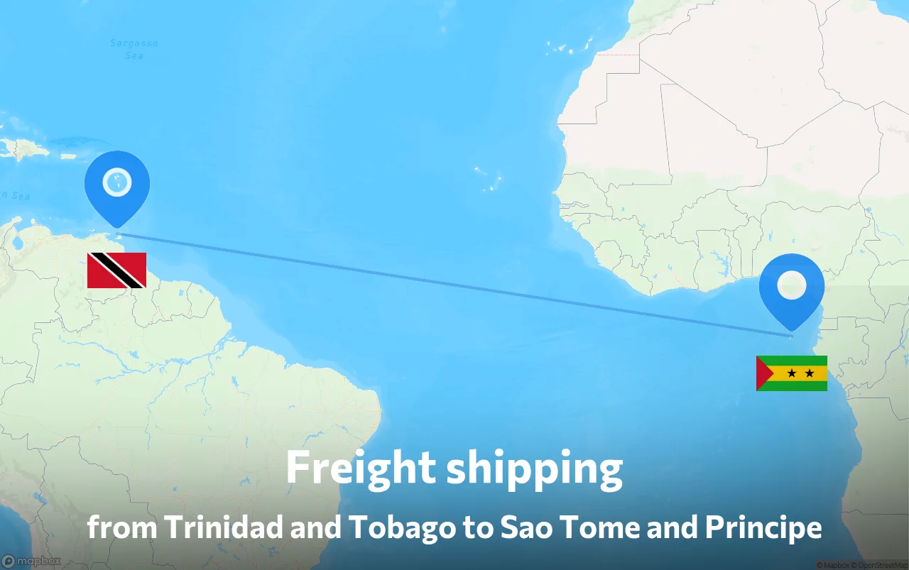 Shipping route from Trinidad and Tobago to Sao Tome and Principe